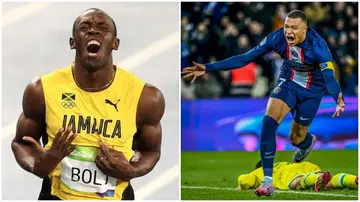 Usain Bolt, Kylian Mbappe, race, 3D race, simulation