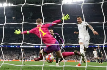 'Bitter' moment: Joselu scores after an error by Bayern Munich goalkeeper Manuel Neuer