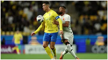 Cristiano Ronaldo controls the ball during the second leg of the AFC Champions League Round of 16 match between Al Nassr and Al Fayha. Photo: Yasser Bakhsh.