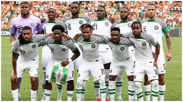 Nigeria's players pose ahead of the Africa Cup of Nations 2023 Group A football match between Ivory Coast and Nigeria at the Alassane Ouattara Olympic Stadium. Photo: Franck Fife.