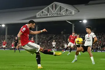 Fernandes in action for Manchester United against Fulham -- he moved to Old Trafford in January 2020