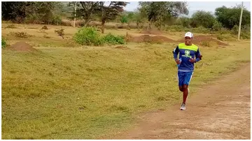 Kenyan running enthusiast, Kiplagat Chebii, during his fitness runs. Photo: Kiplagat Chebii.