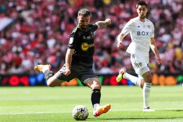 Southampton's Adam Armstrong scored the Championship play-off final winner against Leeds