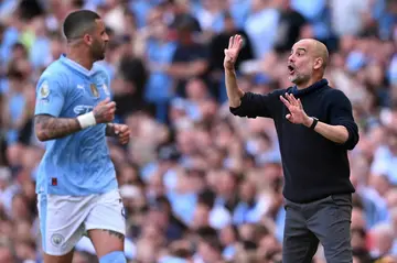 Pep Guardiola (right) has led Manchester City to six Premier League titles in seven seasons