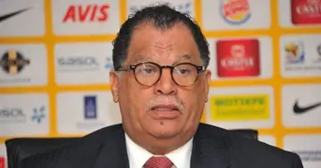 Danny Jordaan during a press conference.