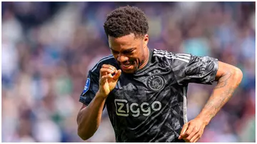 Ajax forward, Chuba Akpom, in action against PEC Zwolle in the Eredivisie. Photo: Peter Lous.