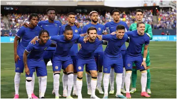 Chelsea team group during the pre-season friendly match between Chelsea FC and Borussia Dortmund at Soldier Field. Photo by Matthew Ashton.