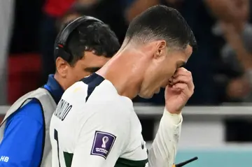 Cristiano Ronaldo left the pitch in tears after Portugal were shocked by Morocco in the World Cup quarter-finals