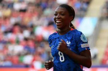 Hat-trick hero: Grace Geyoro scored a first half hat-trick for France