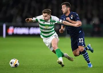 100 not out: James Forrest (left) scored his 100th Celtic goal in a 6-1 win over Hibs