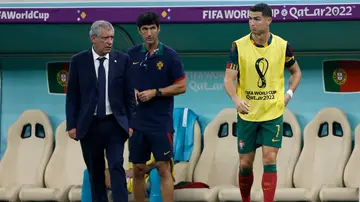 Cristiano Ronaldo, Fernando Santos, blank, not talking, Portugal, Qatar, World Cup