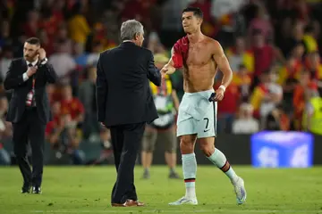 Ronaldo with coach Santos