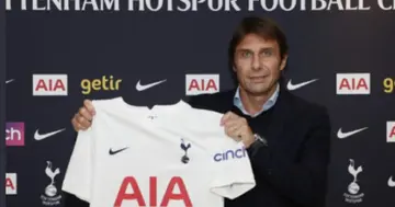 Antonio Conte during his unveiling as Tottenham boss. Photo: Getty Images.