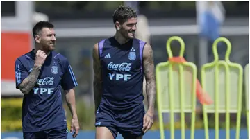 Lionel Messi, Rodrigo De Paul, Ezeiza, Argentina.