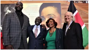 Kenya President William Ruto met NBA legend Shaquille O'Neal during his US visit on Tuesday, May 21. Photo: The Star.