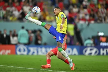 Raphinha playing for Brazil during the 2022 World Cup