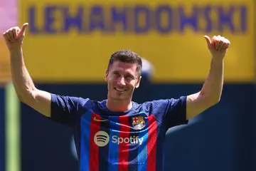 Barcelona, Robert Lewandowski, La Liga, Spain, Camp Nou, Jules Kounde, Raphinha