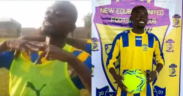 Lil Win speaks after Edubiase win. SOURCE: Twitter/ @Listo_Mens Facebook/ New Edubiase United FC