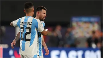 Lautaro Martinez, Lionel Messi, Argentina, Chile, Copa America, MetLife Stadium, USA.