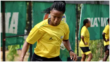 Jermaine Seoposenwe training ahead of South Africa's Olympic qualifiers against Super Falcons of Nigeria. Photo: @Banyana_Banyana.