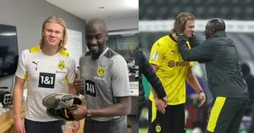 Otto Addo and Erling Haaland at Borussia Dortmund. SOURCE: Twitter/ @BlackYellow Getty Images FACEBOOK/ Owuraku Ampofo