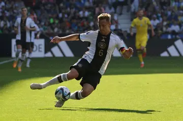 Germany captain Joshua Kimmich in action in Bremen