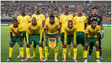 South Africa players pose for a team photograph before the AFCON 2023 third-place match against DR Congo. Photo: Visionhaus.