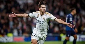 Brahim Diaz celebrating for Real Madrid.