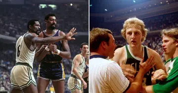 Wilt Chamberlain, Bill Russell, Larry Bird