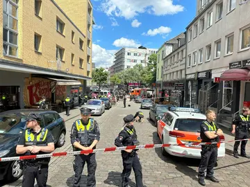 The incident triggered a 'major operation' in Hamburg's St Pauli district