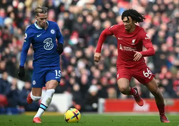 Mykhailo Mudryk (left) made his Chelsea debut in a 0-0 draw at Liverpool