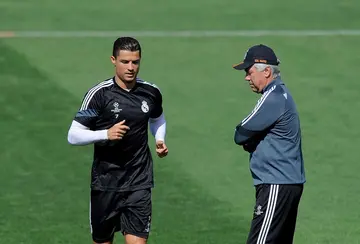 Cristiano Ronaldo and Ancelotti