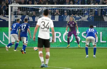 Schalke's Simon Terodde (L) scored 30 goals in 30 games last season