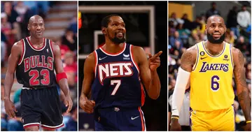 Michael Jordan, Kevin Durant, LeBron James, LA Lakers, Chicago Bulls, Brooklyn Nets, Golden State Warriors