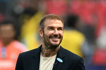 David Beckham attended the start of the Cricket World Cup semi-final between India and New Zealand