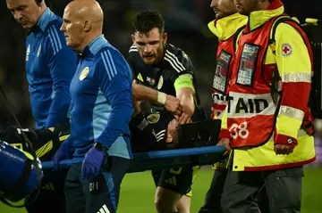 Kieran Tierney had to be taken off on a stretcher in Scotland's draw with Switzerland
