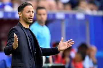 Domenico Tedesco reacts during Belgium's Euro 2024 elimination at the hands of France