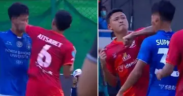 Thai footballer sacked by club after punching opponent in a match