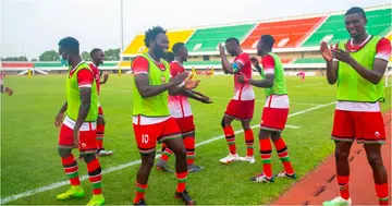 Harambee Stars players during a past match. Photo: Twitter/@Harambee_Stars.