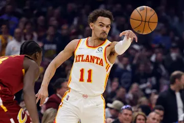 Trae Young passing the ball
