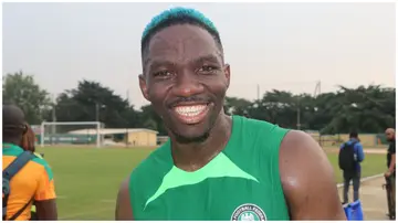 Kenneth Omeruo all smiles after Nigeria's training session ahead of Ivory Coast clash in the 2023 Africa Cup of Nations.