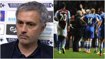 Jose Mourinho was angry after Chelsea's defeat to Aston Villa in 2014