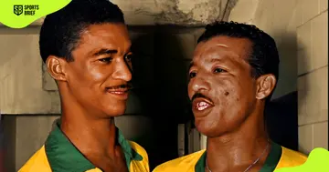 Brazilian football players, Didi (l) and Zizinho (r). 