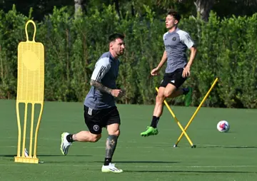 Lionel Messi is back in training after his injury lay-off and could feature in Saturday's MLS game against Cincinnati