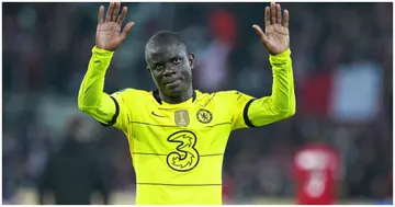 N'Golo Kanté celebrates at the end of the UEFA Champions League Round Of Sixteen Leg Two match between Lille OSC and Chelsea FC. Photo by Sylvain Lefevre.