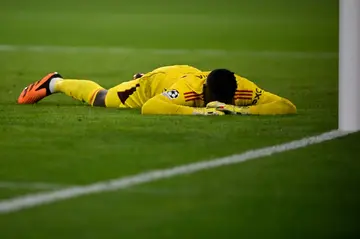 Andre Onana was dejected after his error handed Bayern Munich the opening goal