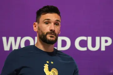 France goalkeeper Hugo Lloris speaking to reporters in Doha on Tuesday ahead of the World Cup semi-final against Morocco