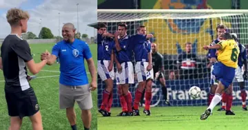 Roberto Carlos, Brazil, France, World Cup, Freekick