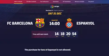 Barcelona, Ban, Espanyol, Fans, Buying Tickets, Upcoming, Catalan Derby, Sport, World, Soccer, La Liga