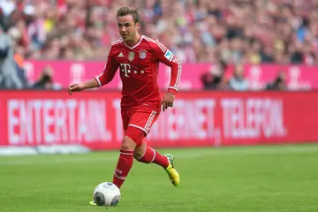 Mario Goetze during the Bundesliga match between FC Bayern Muenchen and BVB Borussia Dortmund at Allianz Arena on April 12, 2014 in Munich, Germany